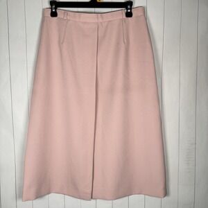VTG Pant-her 80s Retro Pleated A-line‎ Midi Skirt Blush Pink Classy Timeless S